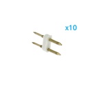 10 PZ Spina Da 2 Pin Passo 6mm Per Connessione Bobina Striscia Led Mono Colore Da 220V Con Alimentatore Trasformatore Raddrizzatore