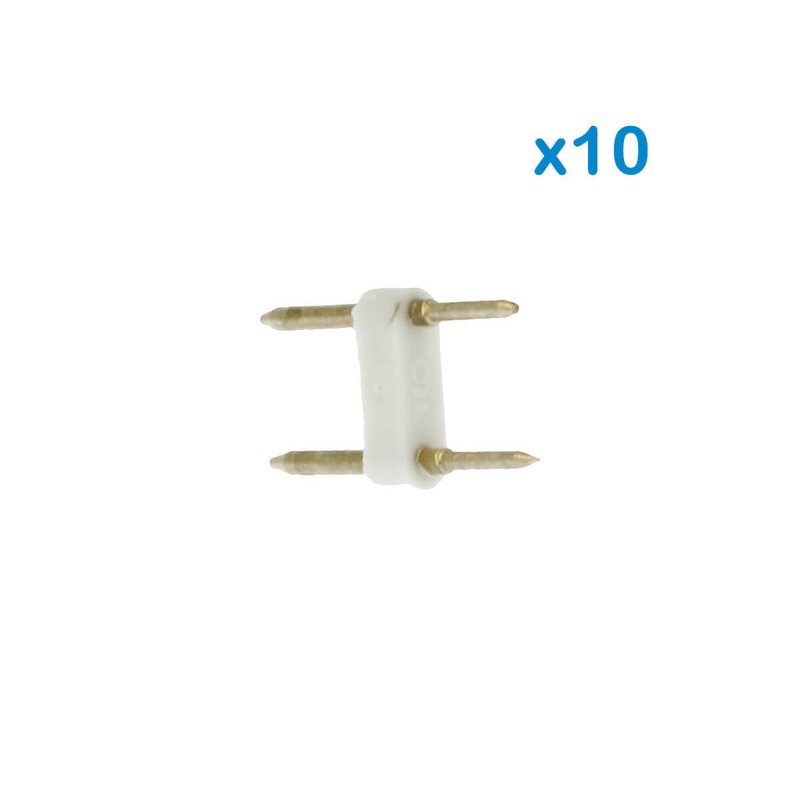 10 PZ Spina Da 2 Pin Passo 9mm Per Connessione Bobina Striscia Led Mono Colore Da 220V Con Alimentatore Trasformatore Raddrizzatore