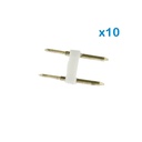10 PZ Spina Da 2 Pin Passo 9mm Per Connessione Bobina Striscia Led Mono Colore Da 220V Con Alimentatore Trasformatore Raddrizzatore