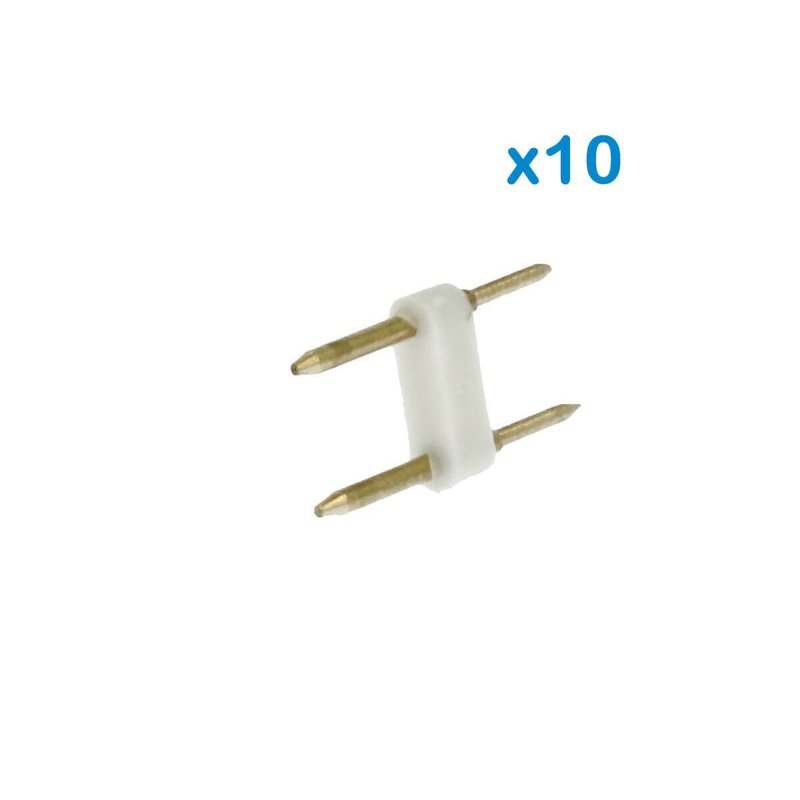 10 PZ Spina Da 2 Pin Passo 9mm Per Connessione Bobina Striscia Led Mono Colore Da 220V Con Alimentatore Trasformatore Raddrizzatore