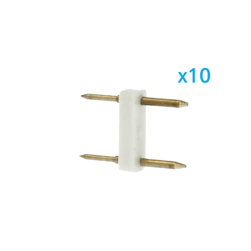 10 PZ Spina Da 2 Pin Passo 12mm Per Connessione Bobina Striscia Led Mono Colore Da 220V Con Alimentatore Trasformatore Raddrizzatore