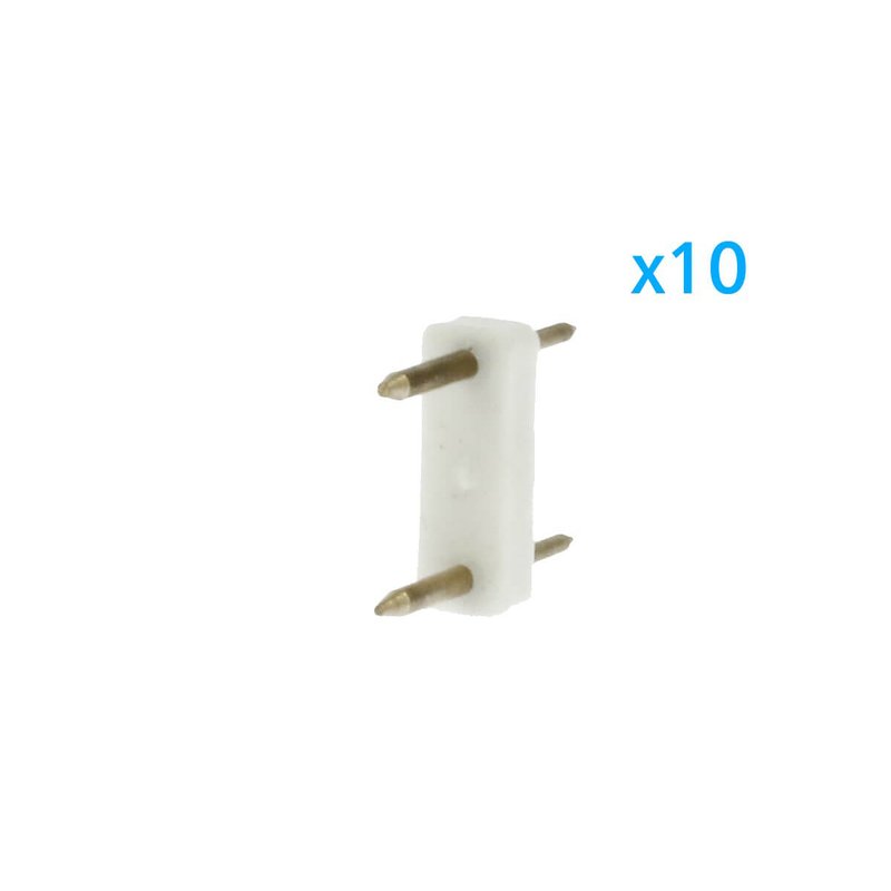 10 PZ Spina Da 2 Pin Passo 12mm Per Connessione Bobina Striscia Led Mono Colore Da 220V Con Alimentatore Trasformatore Raddrizzatore