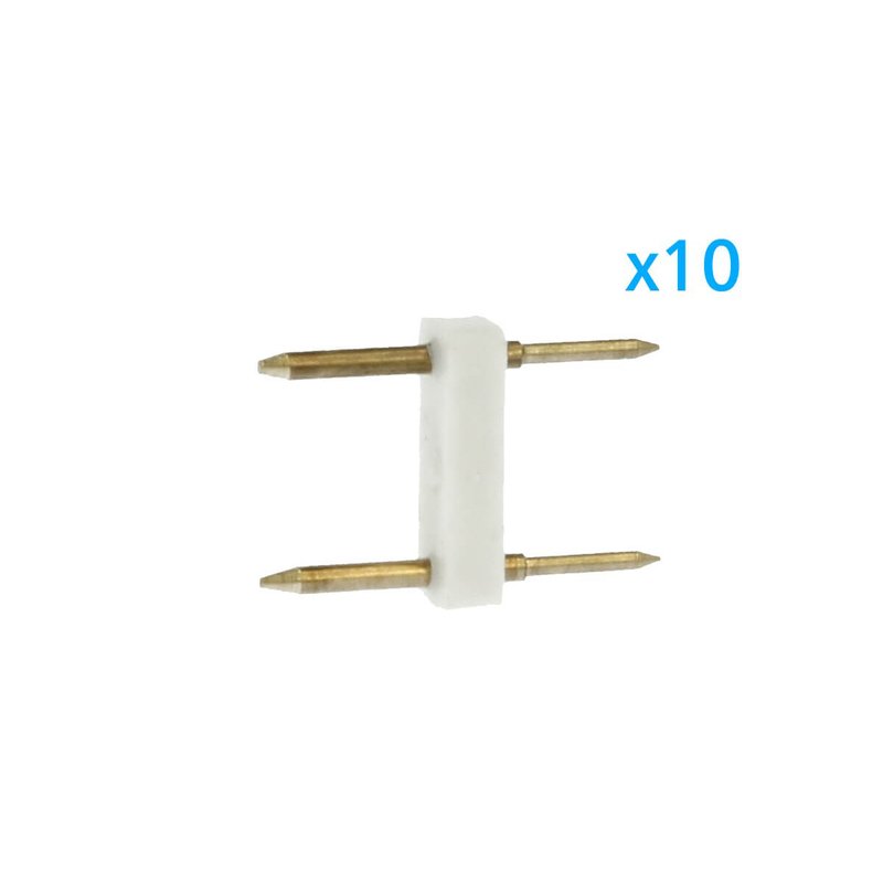 10 PZ Spina Da 2 Pin Passo 12mm Per Connessione Bobina Striscia Led Mono Colore Da 220V Con Alimentatore Trasformatore Raddrizzatore