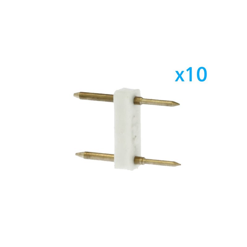 10 PZ Spina Da 2 Pin Passo 12mm Per Connessione Bobina Striscia Led Mono Colore Da 220V Con Alimentatore Trasformatore Raddrizzatore