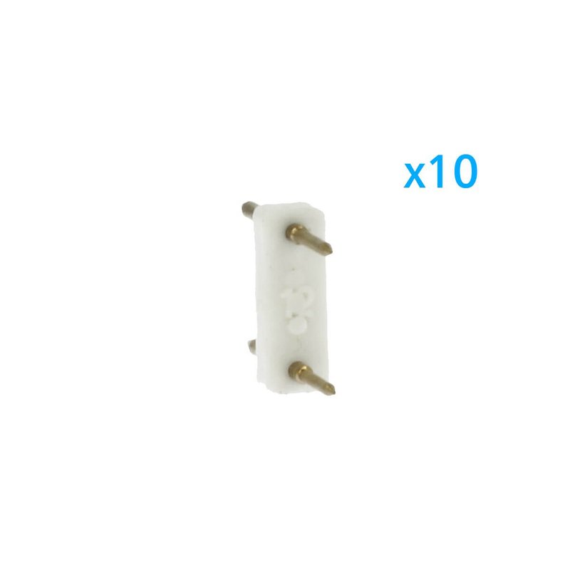 10 PZ Spina Da 2 Pin Passo 12mm Per Connessione Bobina Striscia Led Mono Colore Da 220V Con Alimentatore Trasformatore Raddrizzatore