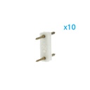 10 PZ Spina Da 2 Pin Passo 12mm Per Connessione Bobina Striscia Led Mono Colore Da 220V Con Alimentatore Trasformatore Raddrizzatore
