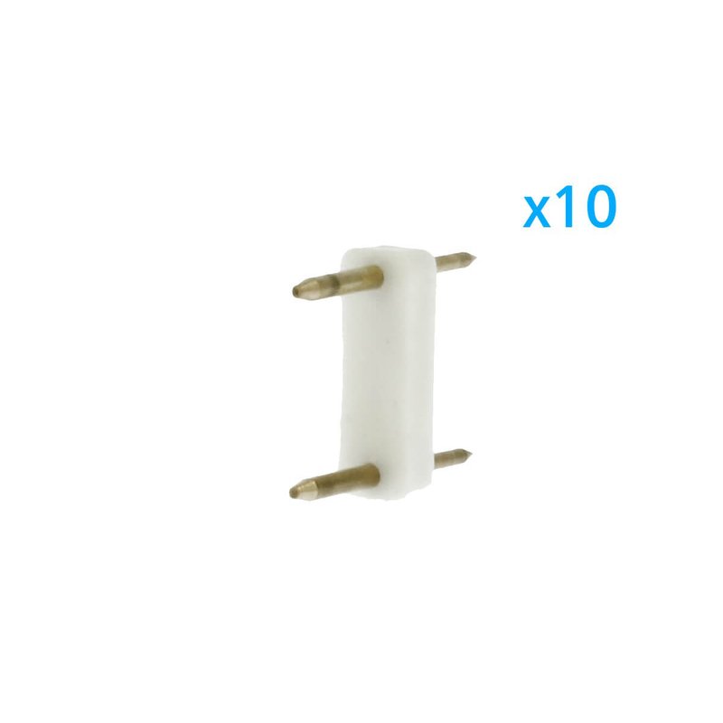 10 PZ Spina Da 2 Pin Passo 13,5mm Per Connessione Bobina Striscia Led Mono Colore Da 220V Con Alimentatore Trasformatore Raddrizzatore