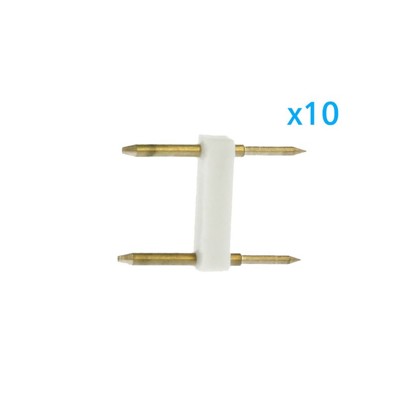 10 PZ Spina Da 2 Pin Passo 13,5mm Per Connessione Bobina Striscia Led Mono Colore Da 220V Con Alimentatore Trasformatore Raddrizzatore