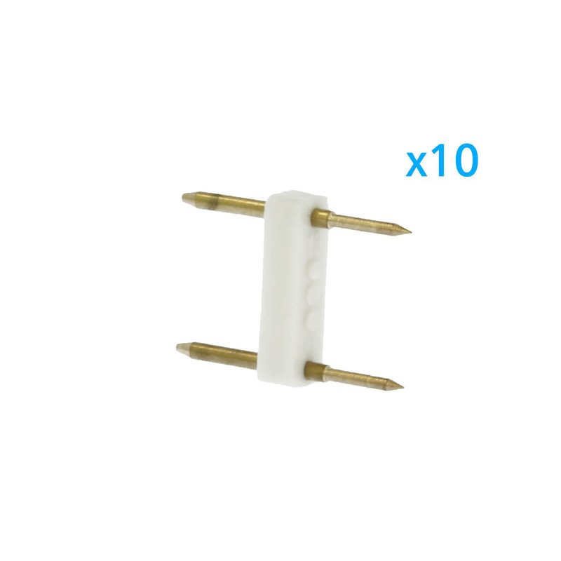 10 PZ Spina Da 2 Pin Passo 13,5mm Per Connessione Bobina Striscia Led Mono Colore Da 220V Con Alimentatore Trasformatore Raddrizzatore