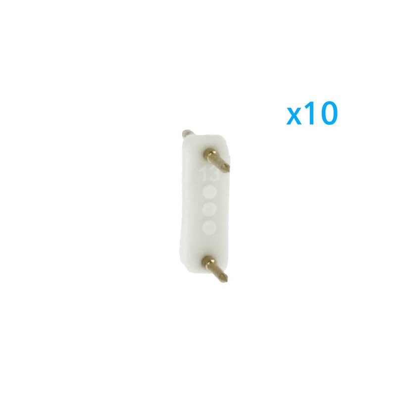 10 PZ Spina Da 2 Pin Passo 13,5mm Per Connessione Bobina Striscia Led Mono Colore Da 220V Con Alimentatore Trasformatore Raddrizzatore