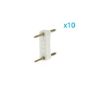 10 PZ Spina Da 2 Pin Passo 13,5mm Per Connessione Bobina Striscia Led Mono Colore Da 220V Con Alimentatore Trasformatore Raddrizzatore