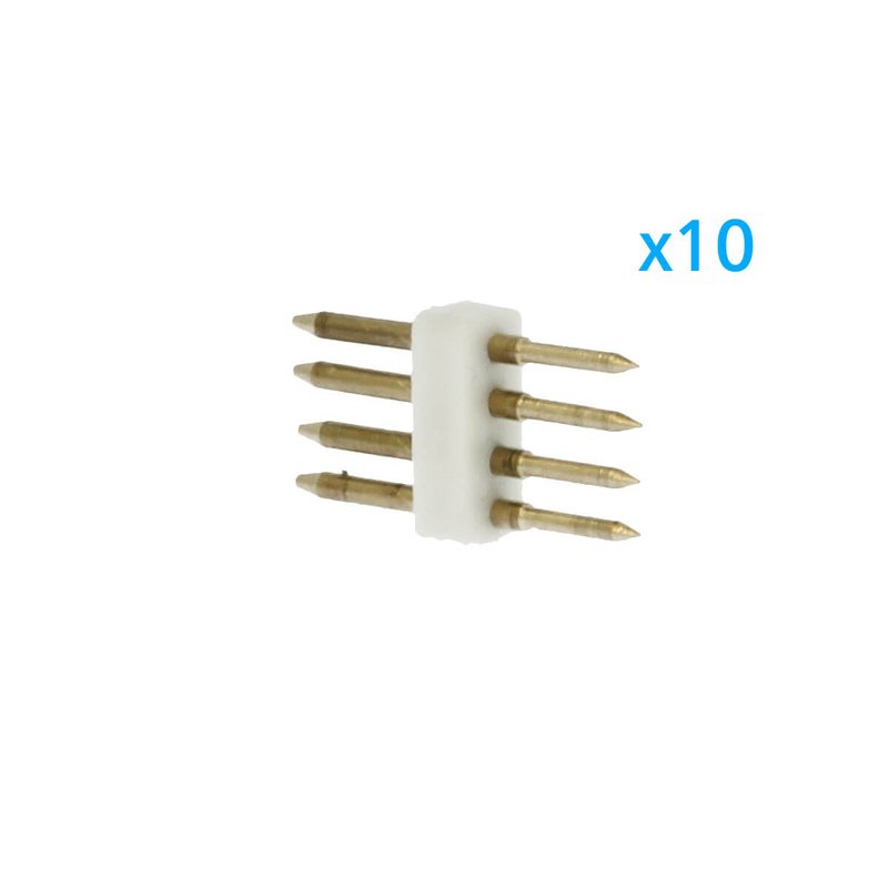 10 PZ Spina Da 4 Pin RGB Passo 9mm Per Collegamento Bobina Led RGB Da 220V Con Alimentatore Trasformatore Raddrizzatore