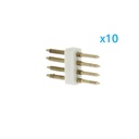 10 PZ Spina Da 4 Pin RGB Passo 9mm Per Collegamento Bobina Led RGB Da 220V Con Alimentatore Trasformatore Raddrizzatore