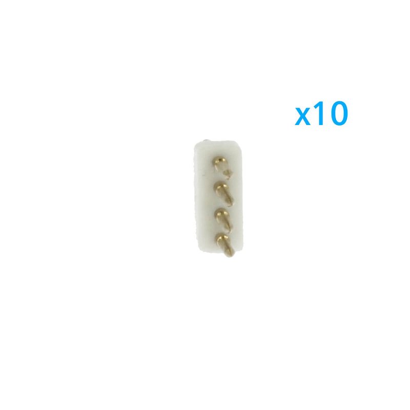 10 PZ Spina Da 4 Pin RGB Passo 9mm Per Collegamento Bobina Led RGB Da 220V Con Alimentatore Trasformatore Raddrizzatore