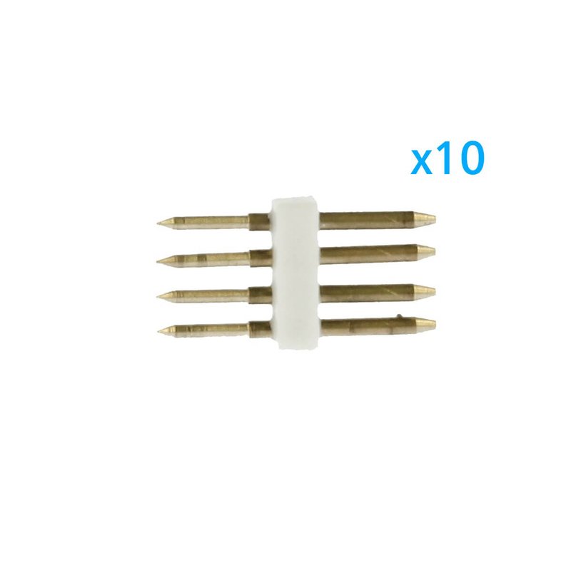 10 PZ Spina Da 4 Pin RGB Passo 9mm Per Collegamento Bobina Led RGB Da 220V Con Alimentatore Trasformatore Raddrizzatore