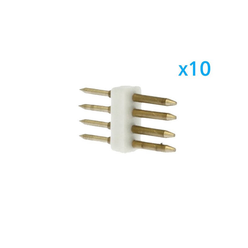10 PZ Spina Da 4 Pin RGB Passo 9mm Per Collegamento Bobina Led RGB Da 220V Con Alimentatore Trasformatore Raddrizzatore