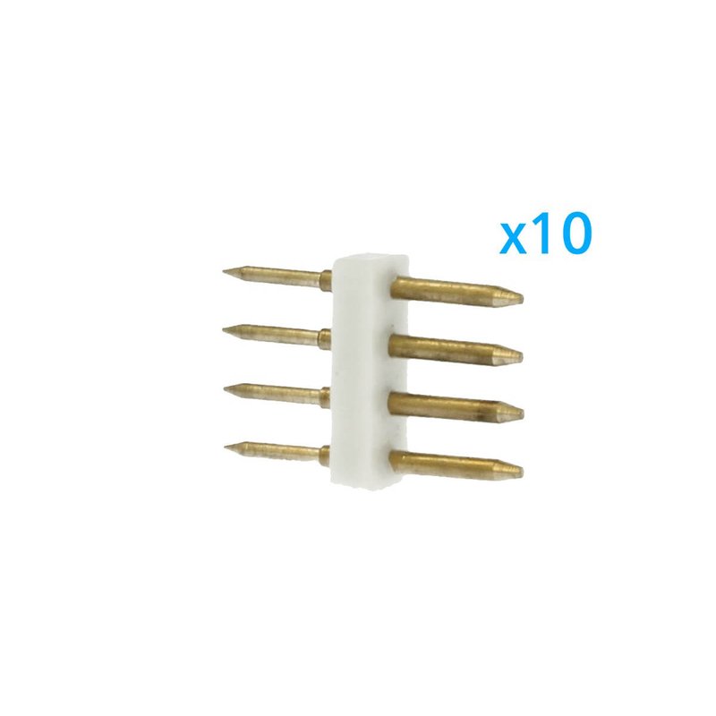 10 PZ Spina Da 4 Pin RGB Passo 12mm Per Collegamento Bobina Led RGB Da 220V Con Alimentatore Trasformatore Raddrizzatore