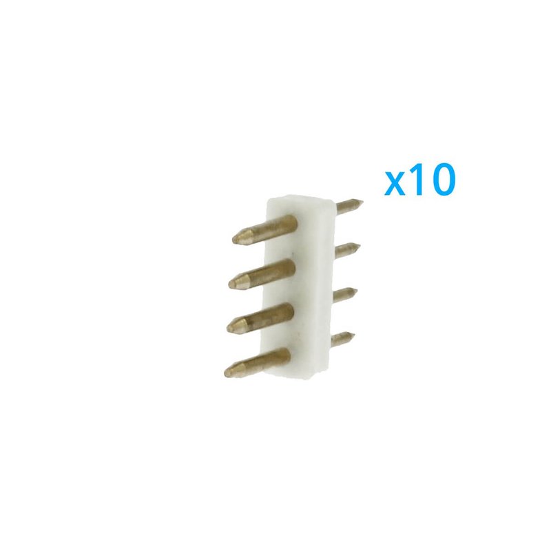 10 PZ Spina Da 4 Pin RGB Passo 12mm Per Collegamento Bobina Led RGB Da 220V Con Alimentatore Trasformatore Raddrizzatore