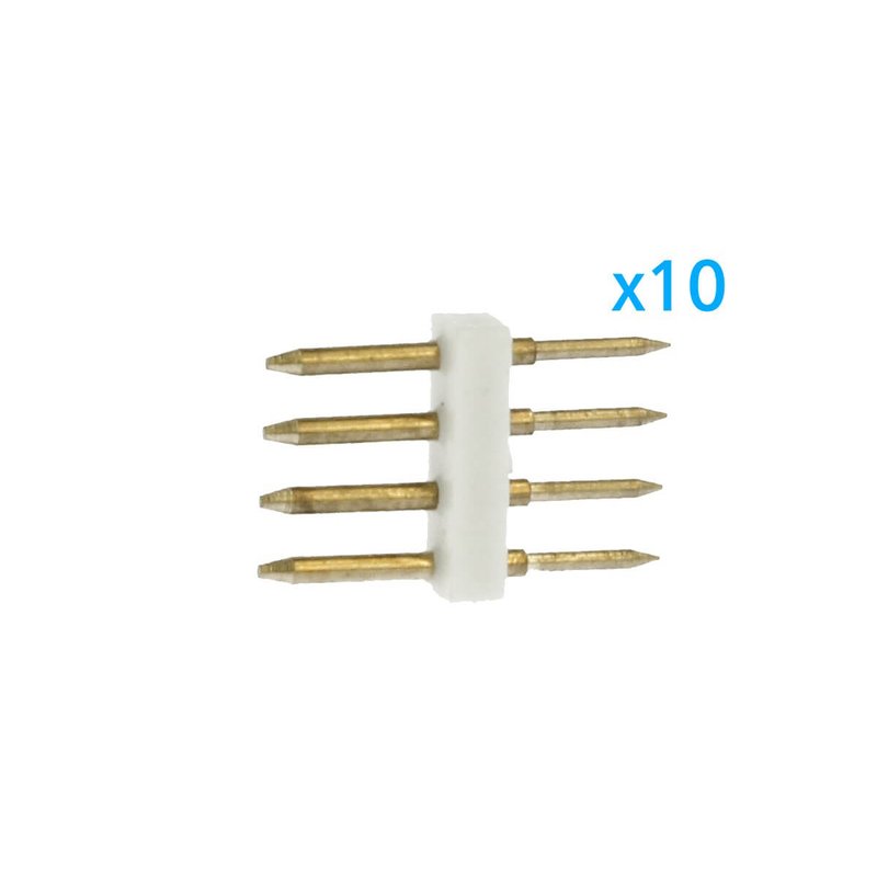10 PZ Spina Da 4 Pin RGB Passo 12mm Per Collegamento Bobina Led RGB Da 220V Con Alimentatore Trasformatore Raddrizzatore