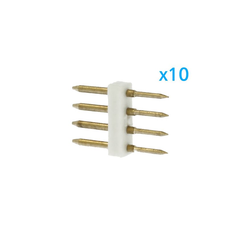 10 PZ Spina Da 4 Pin RGB Passo 12mm Per Collegamento Bobina Led RGB Da 220V Con Alimentatore Trasformatore Raddrizzatore