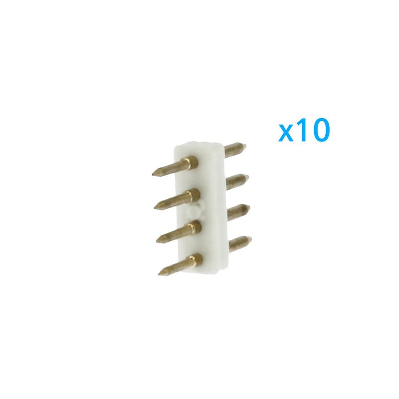10 PZ Spina Da 4 Pin RGB Passo 12mm Per Collegamento Bobina Led RGB Da 220V Con Alimentatore Trasformatore Raddrizzatore