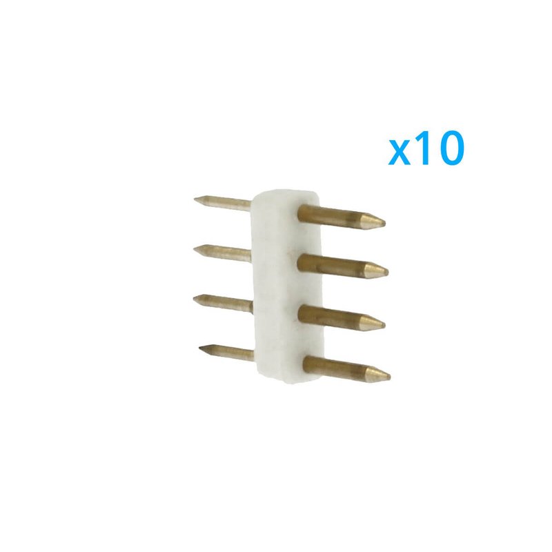 10 PZ Spina Da 4 Pin RGB Passo 13,5mm Per Collegamento Bobina Led RGB Da 220V Con Alimentatore Trasformatore Raddrizzatore