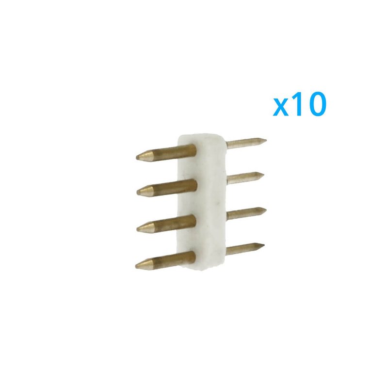 10 PZ Spina Da 4 Pin RGB Passo 13,5mm Per Collegamento Bobina Led RGB Da 220V Con Alimentatore Trasformatore Raddrizzatore