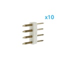 10 PZ Spina Da 4 Pin RGB Passo 13,5mm Per Collegamento Bobina Led RGB Da 220V Con Alimentatore Trasformatore Raddrizzatore
