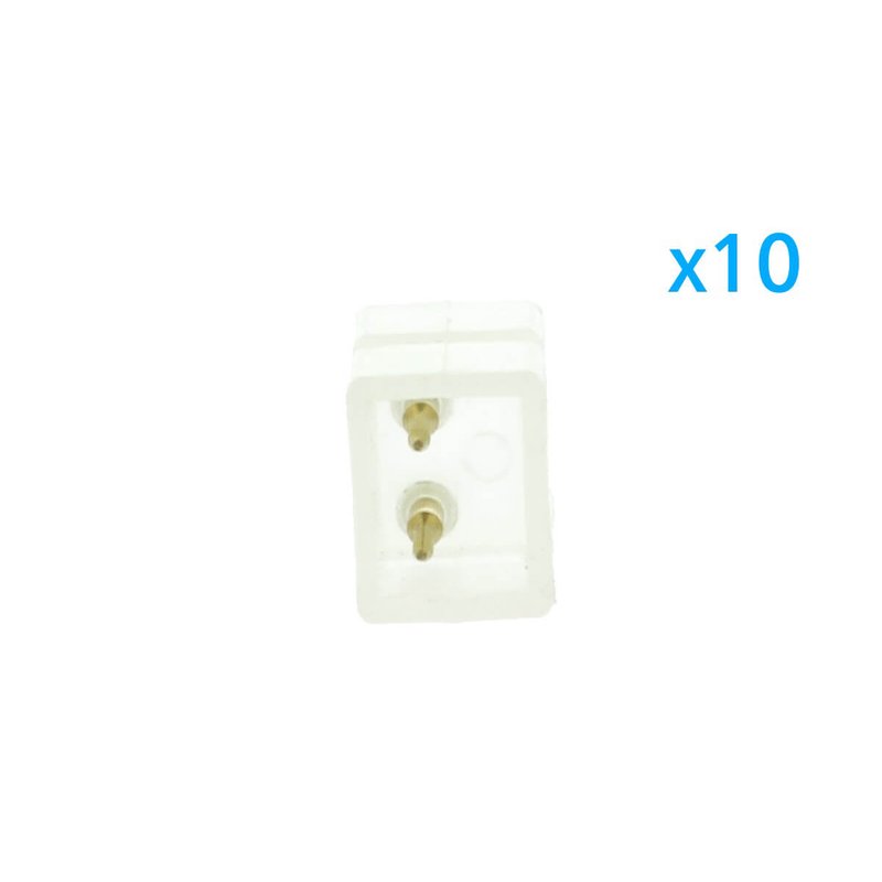 10 PZ Connettore Da 2 Pin Passo 6mm Per Unire e Allungare Bobina Led 220V Mono Colore