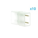 10 PZ Connettore Da 2 Pin Passo 9mm Per Unire e Allungare Bobina Led 220V Mono Colore