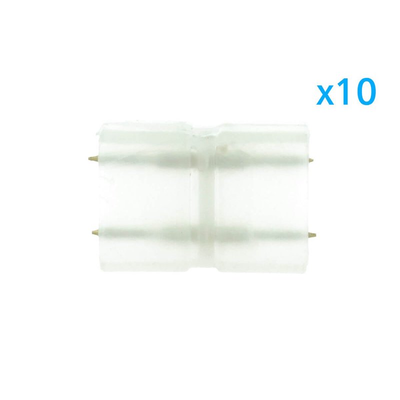 10 PZ Connettore Da 2 Pin Passo 9mm Per Unire e Allungare Bobina Led 220V Mono Colore