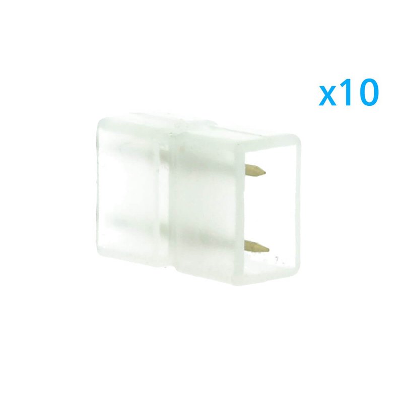 10 PZ Connettore Da 2 Pin Passo 9mm Per Unire e Allungare Bobina Led 220V Mono Colore