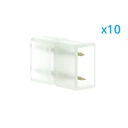 10 PZ Connettore Da 2 Pin Passo 9mm Per Unire e Allungare Bobina Led 220V Mono Colore