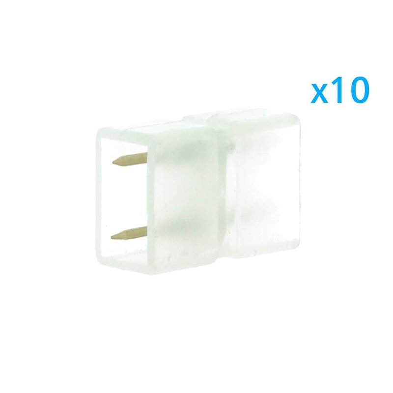 10 PZ Connettore Da 2 Pin Passo 9mm Per Unire e Allungare Bobina Led 220V Mono Colore