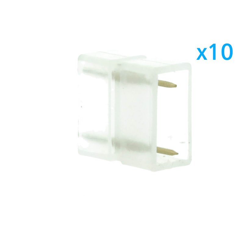 10 PZ Connettore Da 2 Pin Passo 13,5mm Per Unire e Allungare Bobina Led 220V Mono Colore