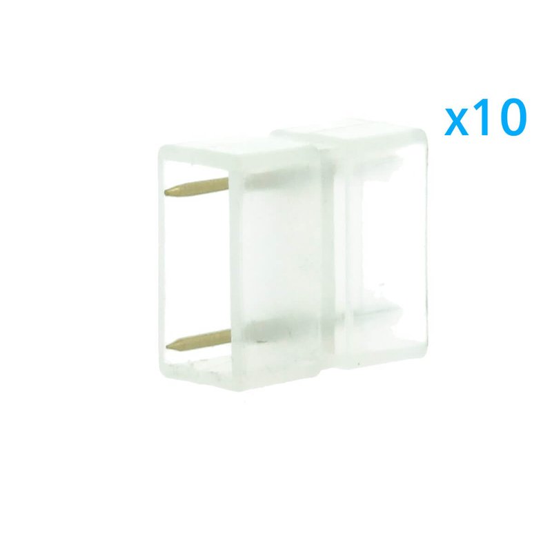 10 PZ Connettore Da 2 Pin Passo 13,5mm Per Unire e Allungare Bobina Led 220V Mono Colore