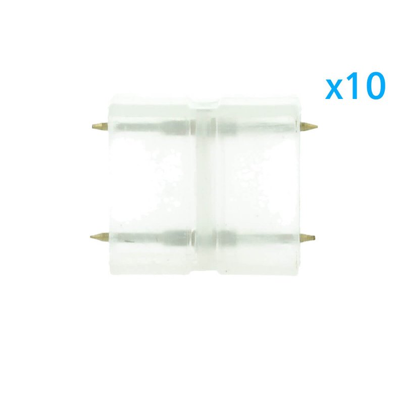 10 PZ Connettore Da 2 Pin Passo 13,5mm Per Unire e Allungare Bobina Led 220V Mono Colore