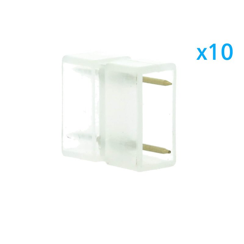 10 PZ Connettore Da 2 Pin Passo 13,5mm Per Unire e Allungare Bobina Led 220V Mono Colore