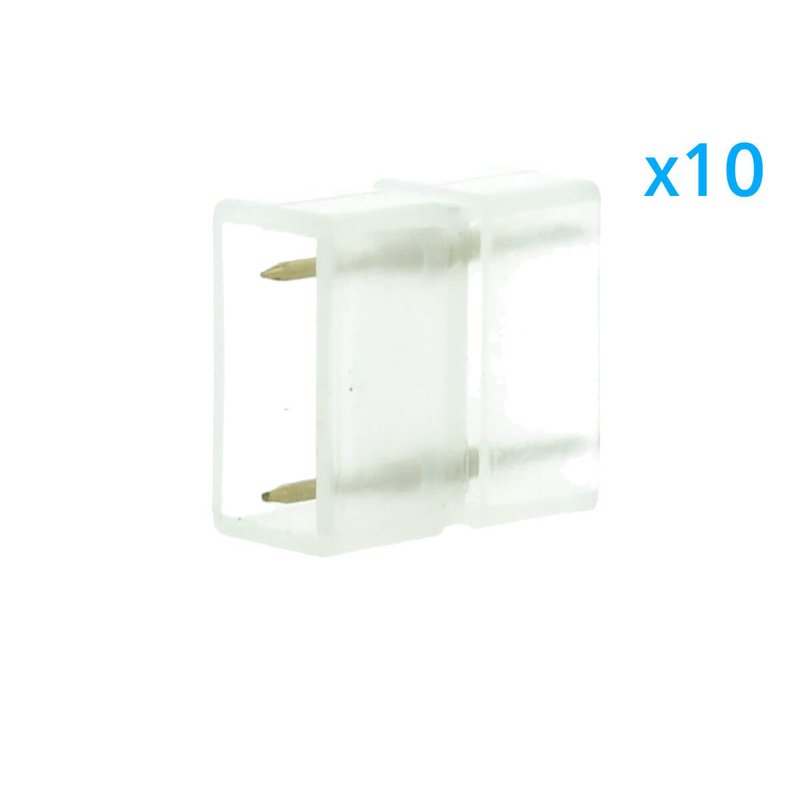10 PZ Connettore Da 2 Pin Passo 13,5mm Per Unire e Allungare Bobina Led 220V Mono Colore