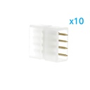10 PZ Connettore Da 4 Pin RGB Passo 13,5mm Per Unire e Allungare Bobina Led RGB 220V