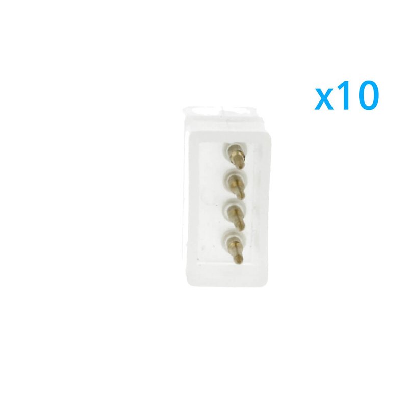 10 PZ Connettore Da 4 Pin RGB Passo 13,5mm Per Unire e Allungare Bobina Led RGB 220V