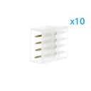 10 PZ Connettore Da 4 Pin RGB Passo 13,5mm Per Unire e Allungare Bobina Led RGB 220V