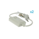 2 PZ Spina Alimentatore Trasformatore Raddrizzatore 4 Pin Passo 9mm Per Bobina Led RGB 220V Con Bottone Interruttore Mini Controller 8 Programmi