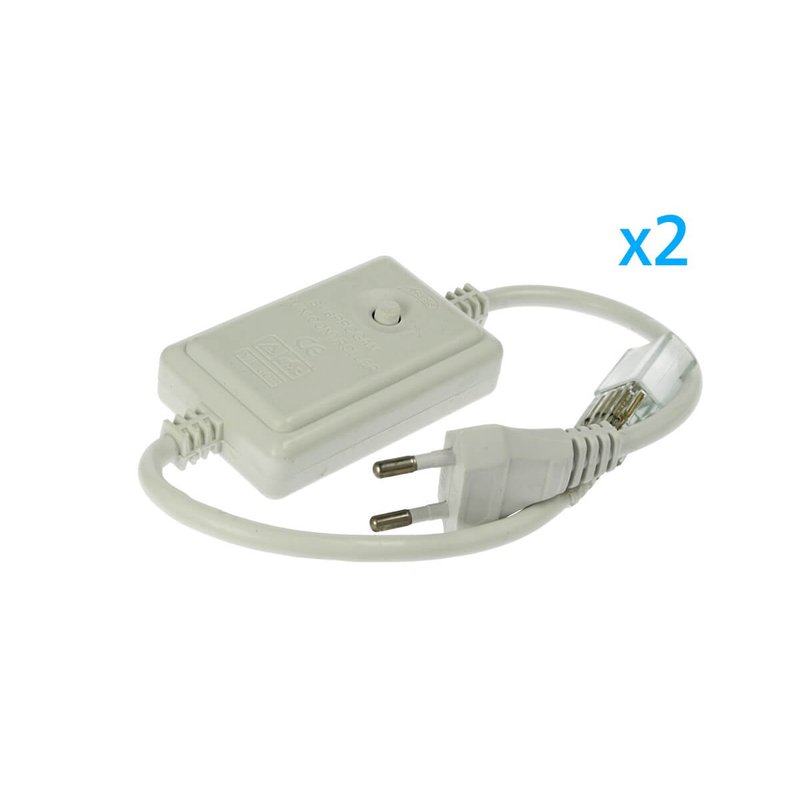 2 PZ Spina Alimentatore Trasformatore Raddrizzatore 4 Pin Passo 9mm Per Bobina Led RGB 220V Con Bottone Interruttore Mini Controller 8 Programmi