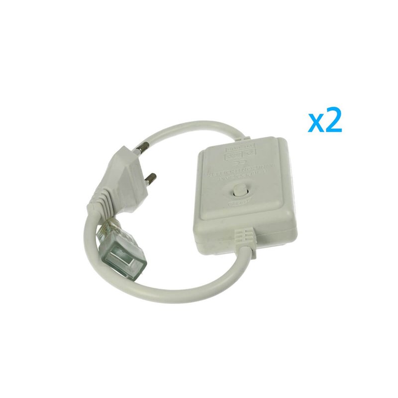 2 PZ Spina Alimentatore Trasformatore Raddrizzatore 4 Pin Passo 9mm Per Bobina Led RGB 220V Con Bottone Interruttore Mini Controller 8 Programmi