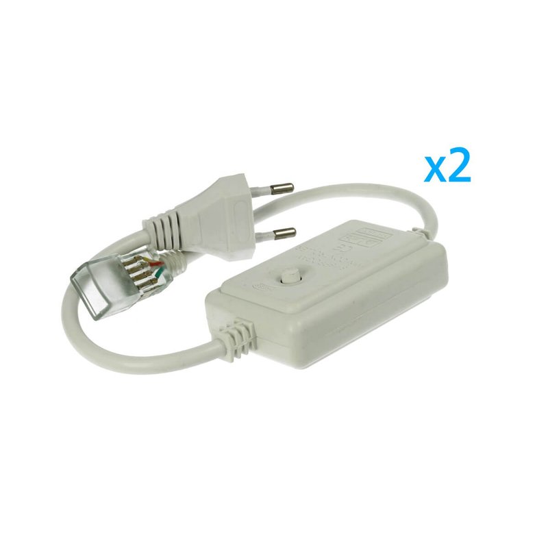 2 PZ Spina Alimentatore Trasformatore Raddrizzatore 4 Pin Passo 9mm Per Bobina Led RGB 220V Con Bottone Interruttore Mini Controller 8 Programmi