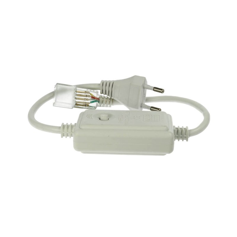 2 PZ Spina Alimentatore Trasformatore Raddrizzatore 4 Pin Passo 9mm Per Bobina Led RGB 220V Con Bottone Interruttore Mini Controller 8 Programmi