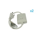 2 PZ Spina Alimentatore Trasformatore Raddrizzatore 4 Pin RGB Passo 13,5mm Con Mini Controller 8 Programmi Per Striscia Led RGB 220V