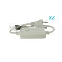 2 PZ Spina Alimentatore Trasformatore Raddrizzatore 4 Pin RGB Passo 13,5mm Con Mini Controller 8 Programmi Per Striscia Led RGB 220V