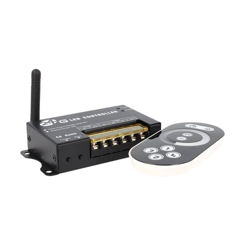 Led Dimmer Mono Colore Centralina 2,4G Controller Telecomando RF Wireless 12V 24V 16A Bobina Led RF203